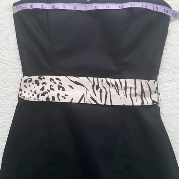 H&M sweetheart strapless LBD removable waist tie - Picture 8 of 11